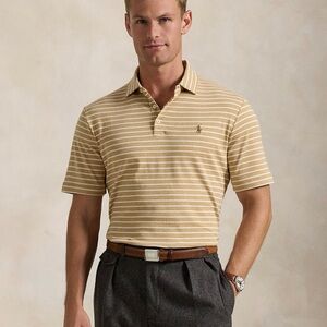 Men's Striped Polo Shirt - Tan
